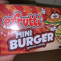 Mini Burger Gummi Candy 60 Pieces Fat Free Chewy Soft Fun Sweet-tooth Snack-NEW