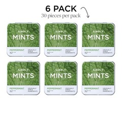 6 Pack | Simply Mints | Peppermint Breath Mints | Pack of Six (180 Pieces Total)