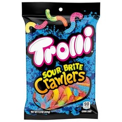 Trolli Sour Brite Crawlers Candy, 7.2 Ounce (Pack of 1), Lime,Orange