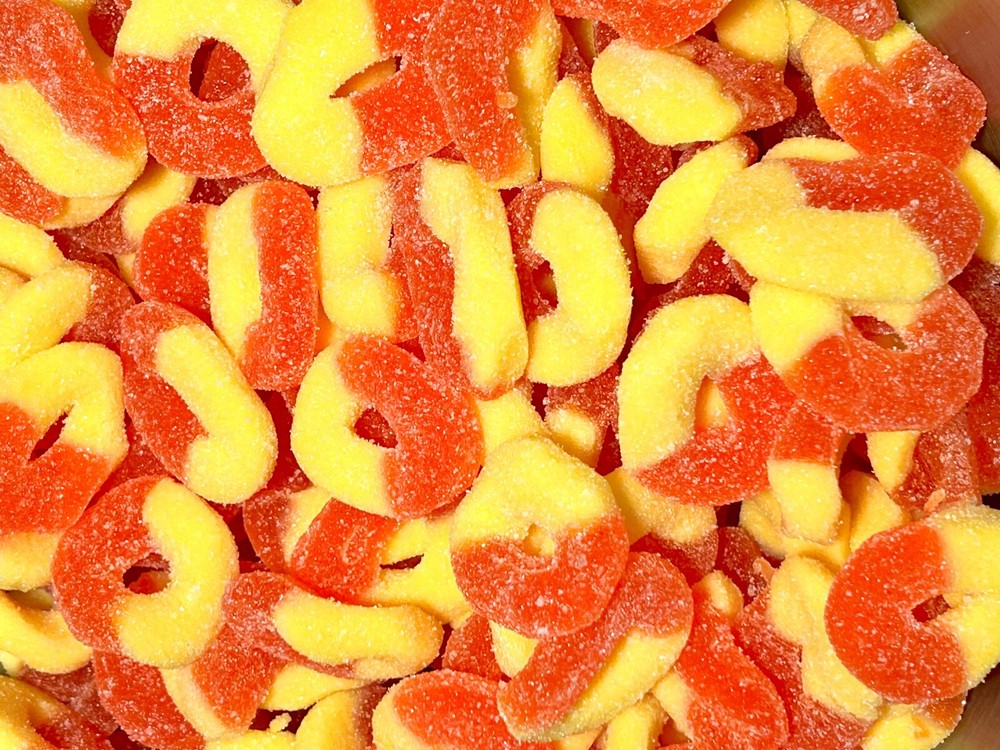 Peach Gummy Ring Candy 8oz 1LB 2LB 3LB 4LB 4.5LB Bag Fresh Peach Candy