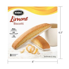 Nonni’s Biscotti Limone – 24 Cookies, 8 Per Box, 6.88 Ounce Pack of 3
