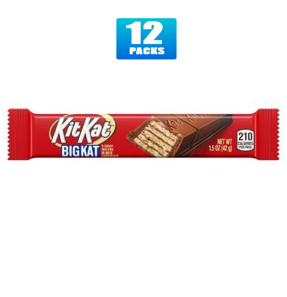 12x Bars KIT KAT Chocolate Candy Bar, Big Kat – 1.5oz Each