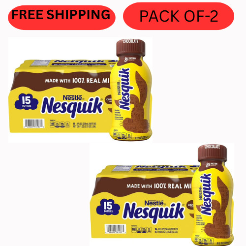 Nesquik Chocolate Milk Beverage 8 fl oz 15 Pack Pack of 2 (30 Bottles Total)