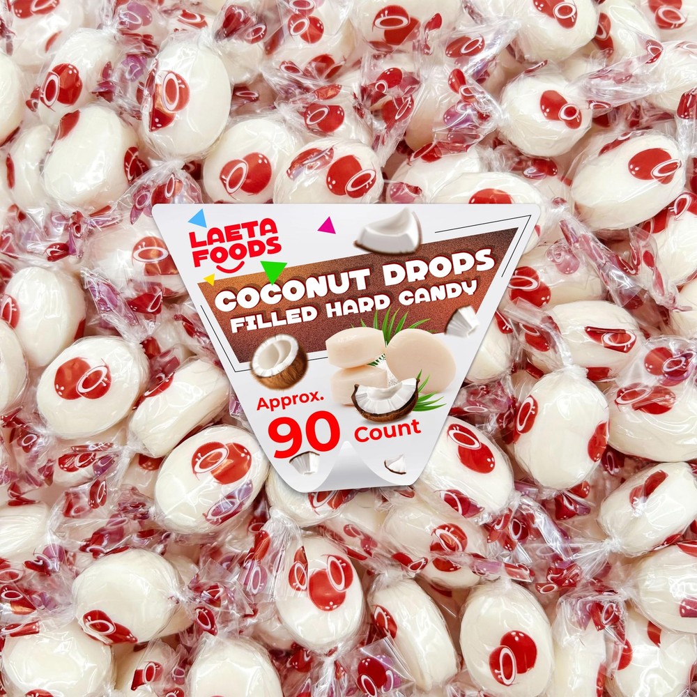 Coconut Filled Hard Candy | 1 Pound Bag – Approx. 90 Count | Tropical Treat with