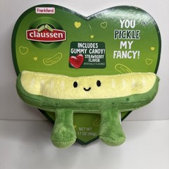 Claussen Pickle Valentine’S Heart Box with Plush and Gummies – 3.17Oz