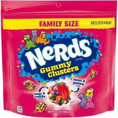 NERDS Rainbow Gummy Clusters Candy, Crunchy and Chewy, 18.5 oz Bag