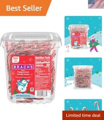 Mini Candy Canes Tub 260 Count Sweet Peppermint Holiday Treats for Sharing