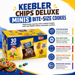 Keebler Bite Size Cookies made with Milk Chocolate M&M’s Minis, 1.6 oz, 30-count