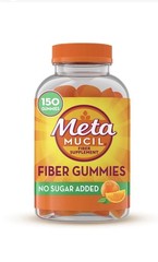 Metamucil Fiber Gummies 150 Count No Sugar Added Digestive Health Orange Flavor