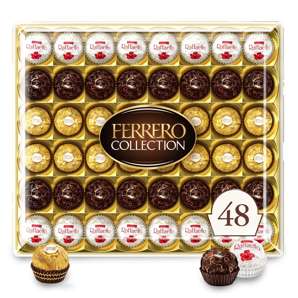 Ferrero Collection Gourmet Gift Box 48 Assorted Confections with Hazelnut