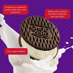 ChocZero Keto Dunkies Chocolate Sandwich Cookies with Creme, No Added Sugar, Glu