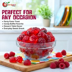 Berry Red Gummi Raspberries – Soft Chewy Fruity Candy | Holiday & Party Treats
