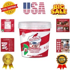 Soft Peppermint Candy, Soft Mints Individually Wrapped, 18 oz Tub