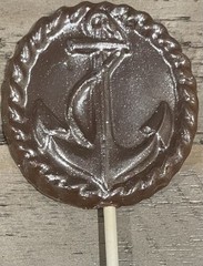 12 Silver Dusted Anchor Chocolate Pop Nautical Beach Baby Wedding Elegant Favor