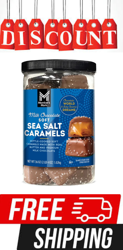 Member’s Mark Milk Chocolate Sea Salt Caramels 36 oz Gourmet Candy Bulk