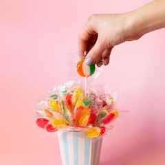 Assorted Fruit Lollipops 2lb Bulk Candy Bag 80 Count Party Favor Suckers