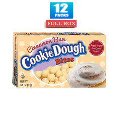 12x Packs Cookie Dough Cinnamon Bun Bites Chocolate, Theater Box – 3.1oz Each