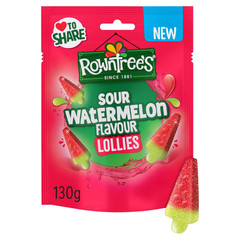 Rowntree’s Sour Watermelon Flavour Lollies Sweets Sharing Bag New 130g