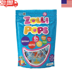 ZOLLIPOPS Sugar Free Lollipops Natural Fruit Flavor Keto Vegan Candy 5.2 oz
