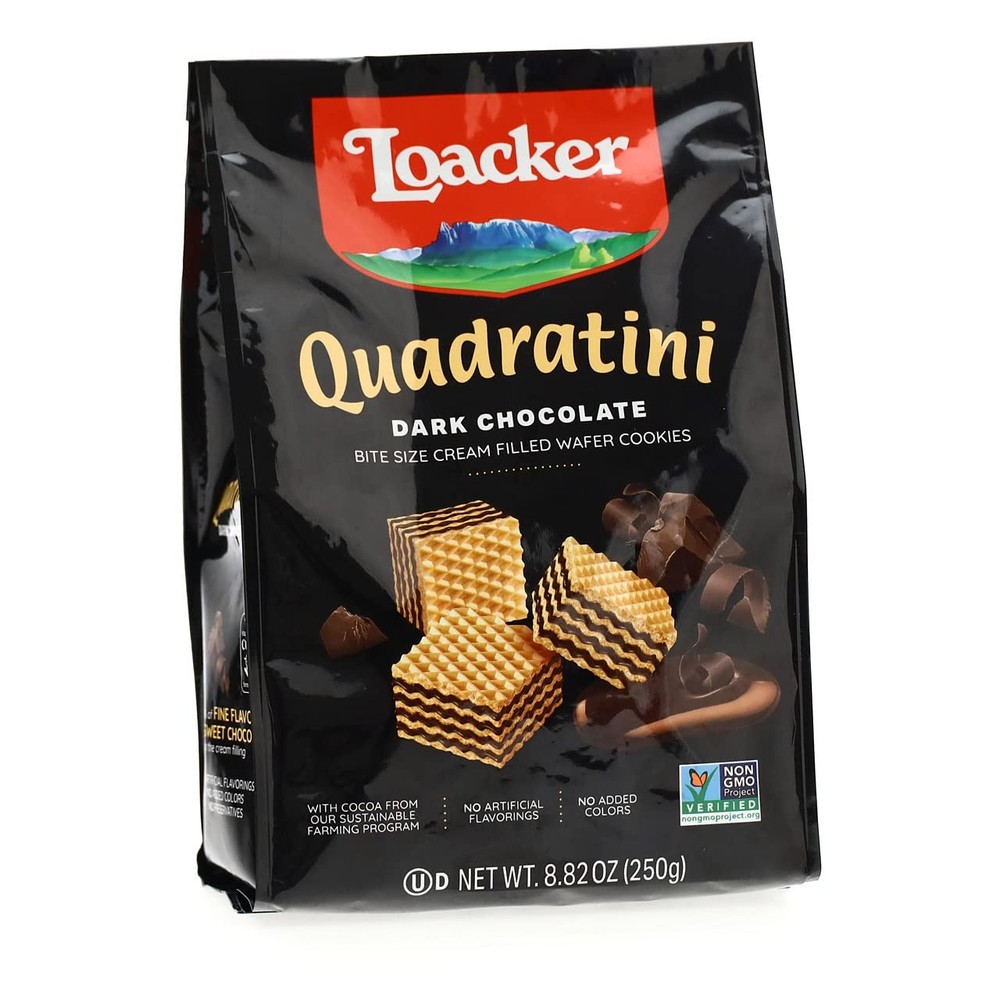 Loacker Dark Chocolate Wafer Cookies – 8.82 Ounce (Pack of 1),