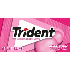 Trident Bubblegum Sugar-Free Chewing 14 Count (Pack of 12), Original Version