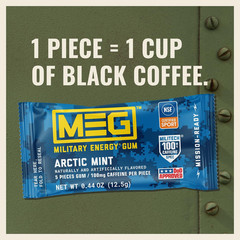 – Military Energy Gum | 100Mg of Caffeine per Piece + Increase Energy