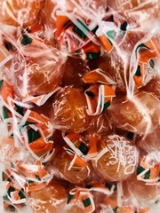 Perle Di Sole Orange Flavored Hard Candies Filled With Sour Powder 7 oz. Italy