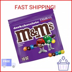 M&M’S Dark Chocolate Graduation Party Candy, Family Size, 18 Oz Bulk Bag