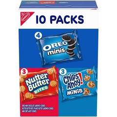 Nabisco Cookies Variety Pack OREO Minis Nutter Butter & Chips Ahoy 10 Packs