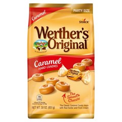 Hard Caramel Candy Bag, 30 Ounce Bulk Sweet Treats, Chewy Caramel Sweets,