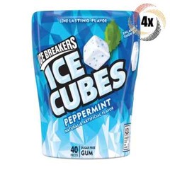 4x Bottles Ice Breakers Peppermint Flavor Ice Cubes – 40 Pieces Per Bottle
