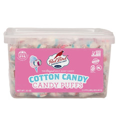 Red Bird Cotton Candy Flavored Candy, Puff Mints Individually Wrapped, 22 Oz Tub