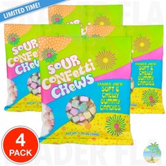 4Pack Trader Joes Sour Confetti Chews Soft & Chewy Gummies Gummy Candy