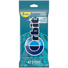 Orbit Wintermint Sugar Free Chewing Gum Travel Essentials – 3 Ct Pack