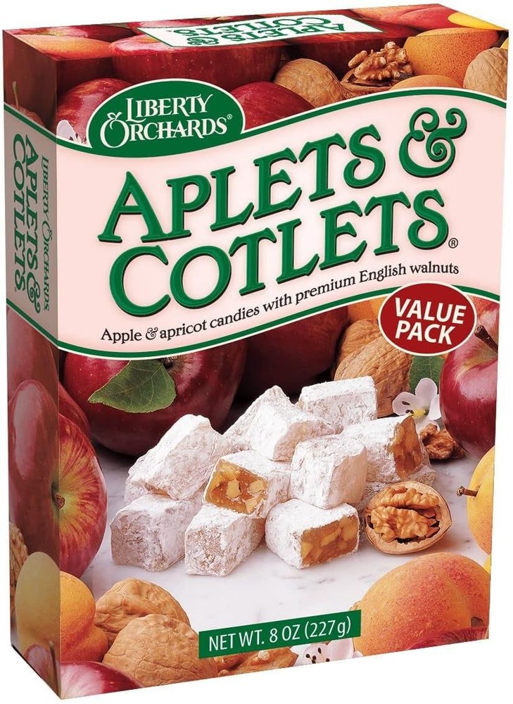 Liberty Orchards, Aplets & Cotlets Value Pack – Vegan, Fruit & Nut Chewy Candy –