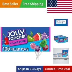 Filled Pops Assorted Fruit Flavored Candy Box, 56 oz 100 Pieces