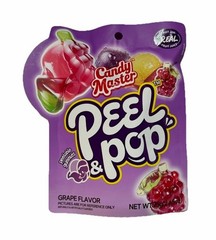 3 Pack Candy Master Peel & Pop Grape Peelable Gummy Candy Halal 75g Each
