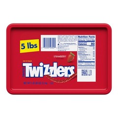 Twists Strawberry Flavored Licorice Style, Chewy Holiday Candy Tub, 5 lb