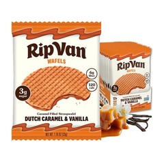 Rip Van Wafels Dutch Caramel 1.16 Ounce (Pack of 12), & Vanilla