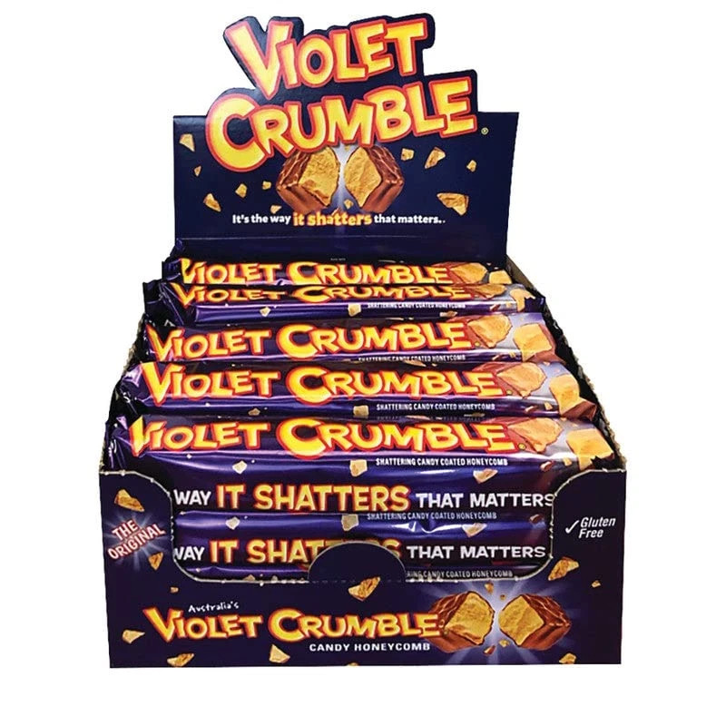 Violet Crumble Chocolate Bars – 20 Count Box – Honeycomb Toffee (SALE)