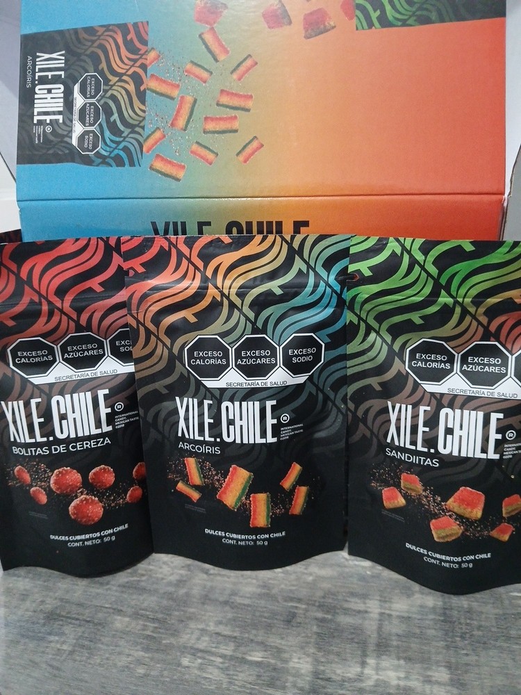 Xile Chile Dulces Enchilados Mixto – 3 PACK Of 50 GR Each.