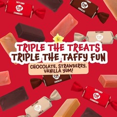 Caramel Candy Mix – Vanilla, Strawberry, Chocolate – Taffy Treats, Pack 2 Pounds