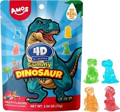 AMOS Dinosaur Fruit Gummy – 3.53oz Tik Tok Viral Made With Real Fruit Juice