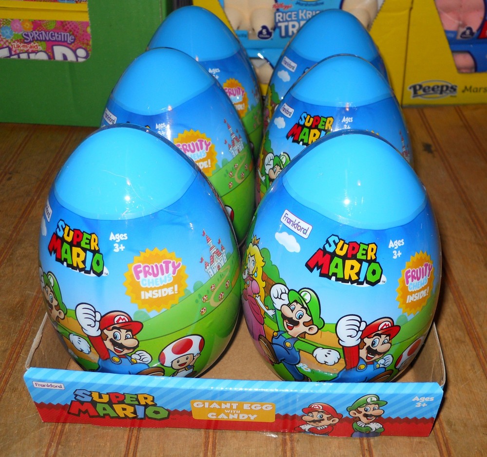 (6) Super Mario Nintendo Collectible 6″ Eggs with Fruit Chews Candy – Brand New!