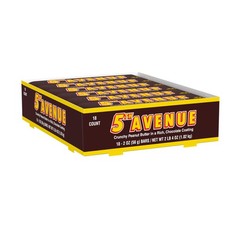 5TH AVENUE Chocolatey Coated Crunchy 36 Ounce (Pack of 18), brown, yellow