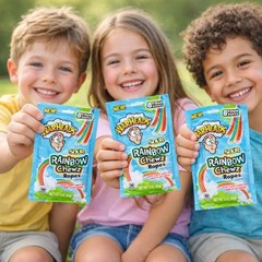 3oz/8ct Bag WARHEADS Sour RAINBOW CHEWZ Ropes Easter Candy Tartness & Sweetness