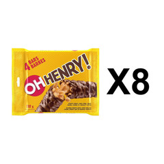 Oh Henry Chocolate Candy Bars Multipack 4ct Peanut Caramel Fudge 232g (8 Packs)