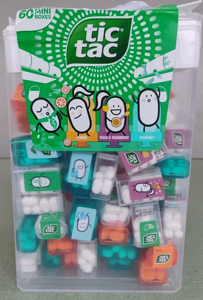 Giant Tic Tac Display Box Mints 60 Mini Packs 4 Flavors Exp 09/2026 Damaged Box