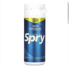 Spry 100% Xylitol Chewing Gum PEPPERMINT Sugar Free Aspartame Free 172 Pcs