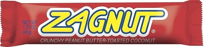 Zagnut Candy Bar, Crunchy Peanut Butter-Toasted Coconut, 1.75-Ounce (Pack of 18)